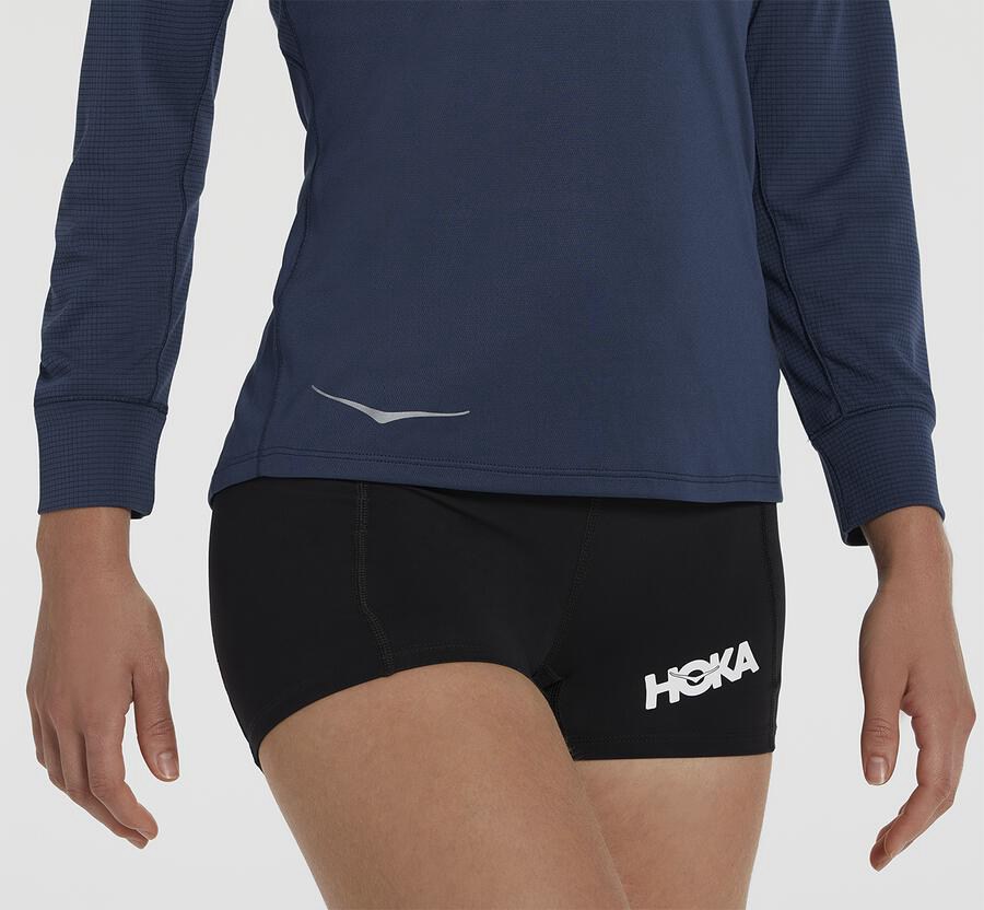 Top Hoka One One Mujer Azul Marino - Performance 3/4 Sleeve - HDTI83160